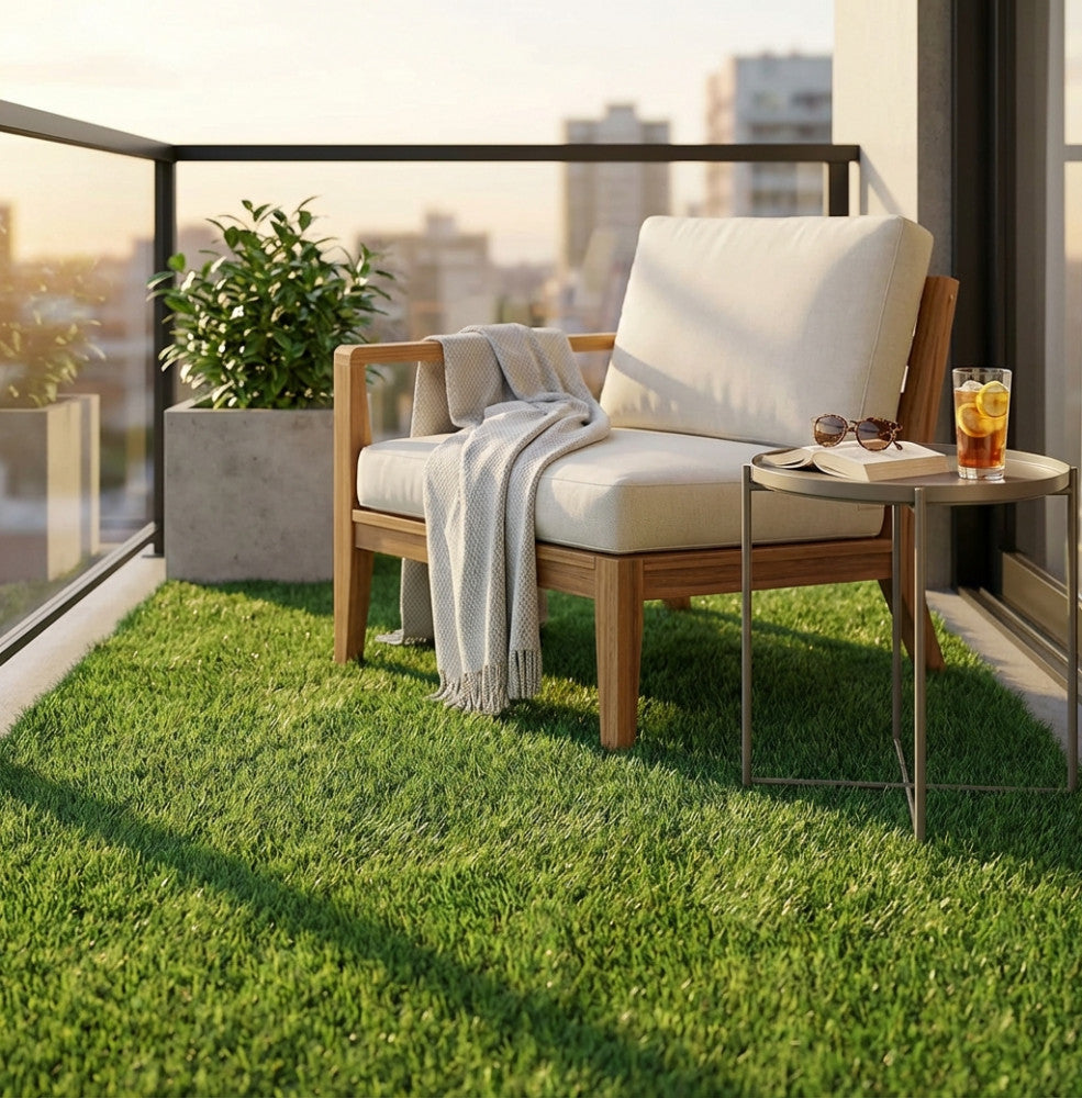 KEROS SYNTHETIC CARPET 0.7 CM (2 X 10 M). Synthetic carpet in a roll, grass blade height 0.6 cm. Dimensions: 10 m x 2 h. Garden furniture.