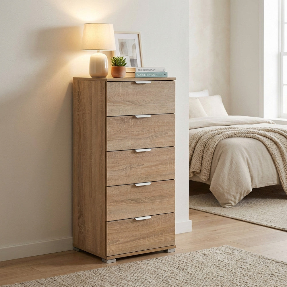 KAUAI 5-DRAWER NATURAL CABINET. Dimensions: 45 x 38 x 103 cm h.