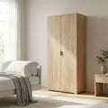 LEWIS 2-DOOR WARDROBE 180 NATURAL. Dimensions: 75 x 38 x 174 h cm.