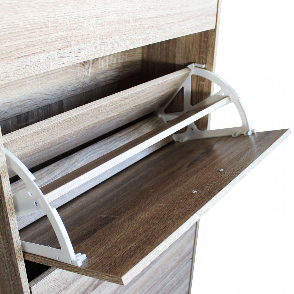 SCARPIERA WENDY NATURALE. Scarpiera con 4 ante in legno Dimensioni: cm 60 x 24 x 150 h.