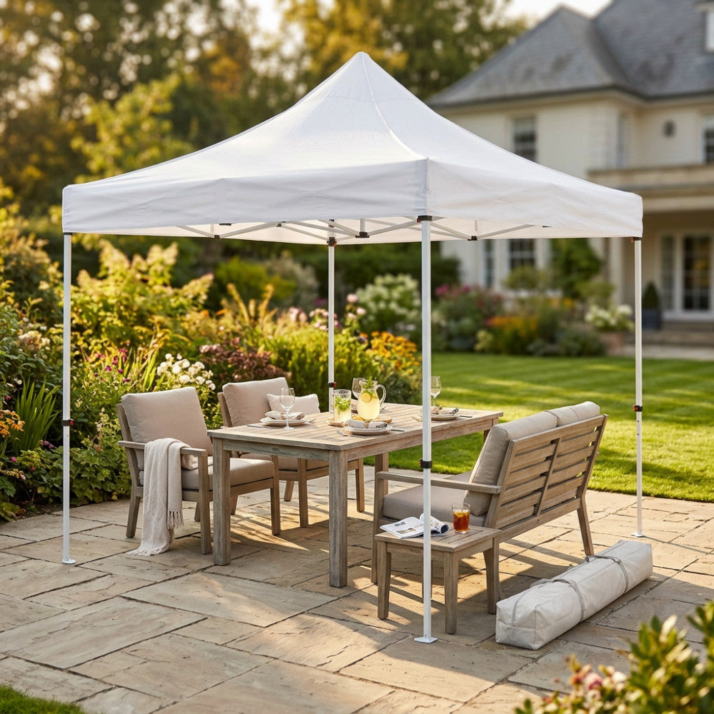 GAZEBO PANTHEON 3 X 4,5. Struttura in alluminio esagonale 800D telo pvc BIANCO con sacca porta gazebo Dimensioni: m 3 x 4,5. Arredo Giardino