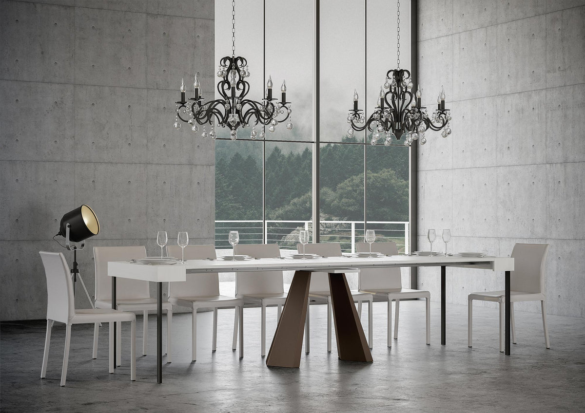 Consolle allungabile 90x40/300 cm Fossò Bianco Frassino telaio Orso