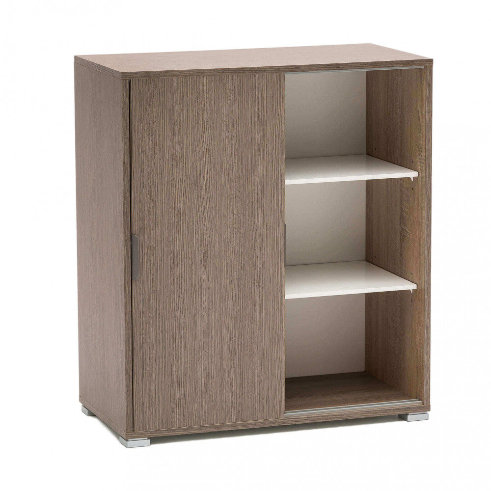 MOBILETTO TANGO 2 ANTE SCORREVOLI ROVERE GRIGIO. Dimensioni: cm 75 x 38 x 85 h.