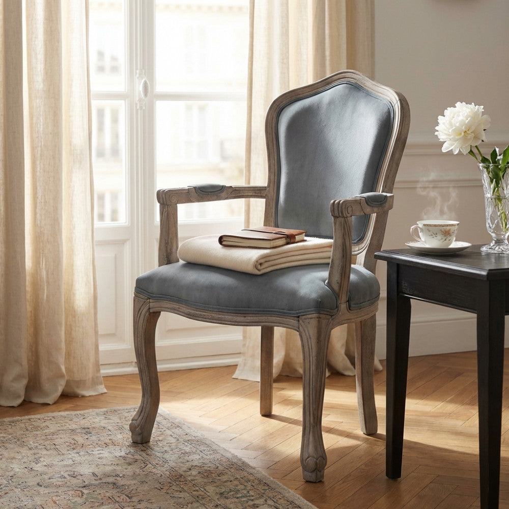CHARLENE CHAIR IN GREY VELVET. Dimensions: 55 x 51 x 100 cm h.