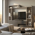 PARETE SOGGIORNO ENTRY ANTRACITE E OLMO. Parete in legno ANTRACITE e OLMO Dimensioni: cm 180 x 28/40 x 165 h.