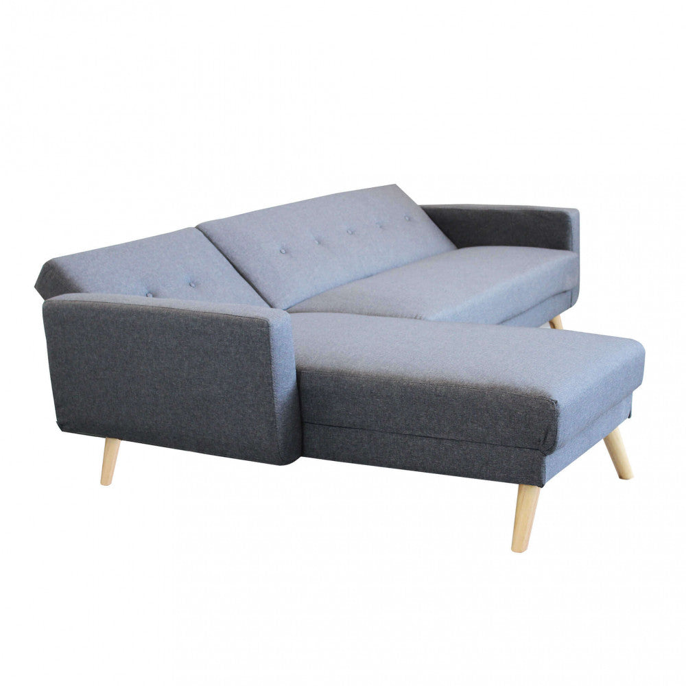 DIVANO LETTO ARTHUR. Divano Letto GRIGIO SCURO MELANGE struttura in metallo e legno Dimensioni: D.176x84x84/DL.176x105x45/S.74x157x84/SL.74x178x45.