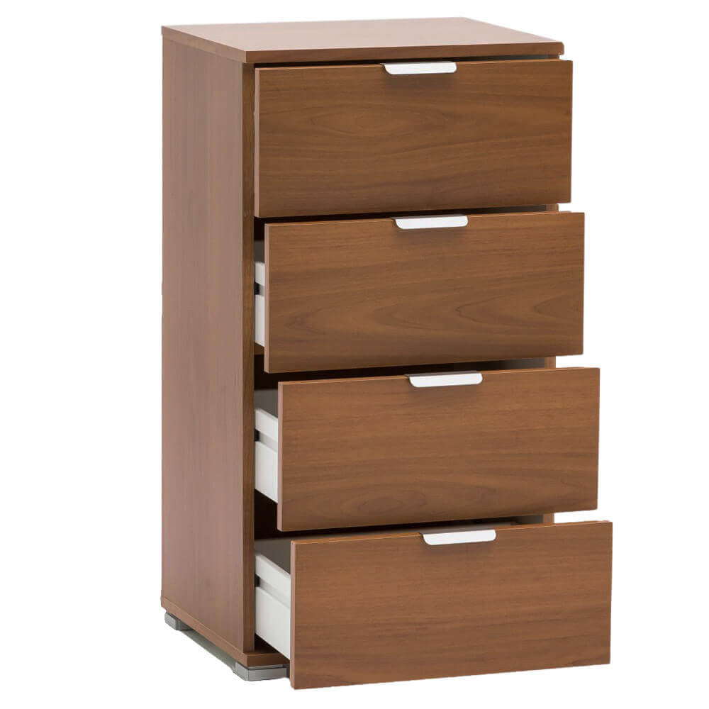 MOBILETTO ASTER 4 CASSETTI TINTA NOCE. Dimensioni: cm 45 x 38 x 85 h.