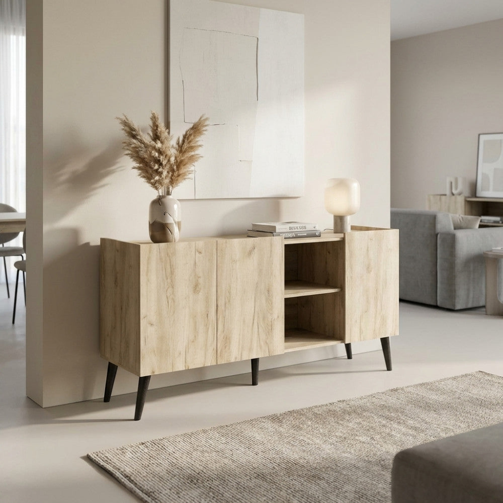 MOBILE FELY 3 ANTE E 2 MENSOLE ROVERE. Dimensioni: cm 160 x 40 x 83 h.