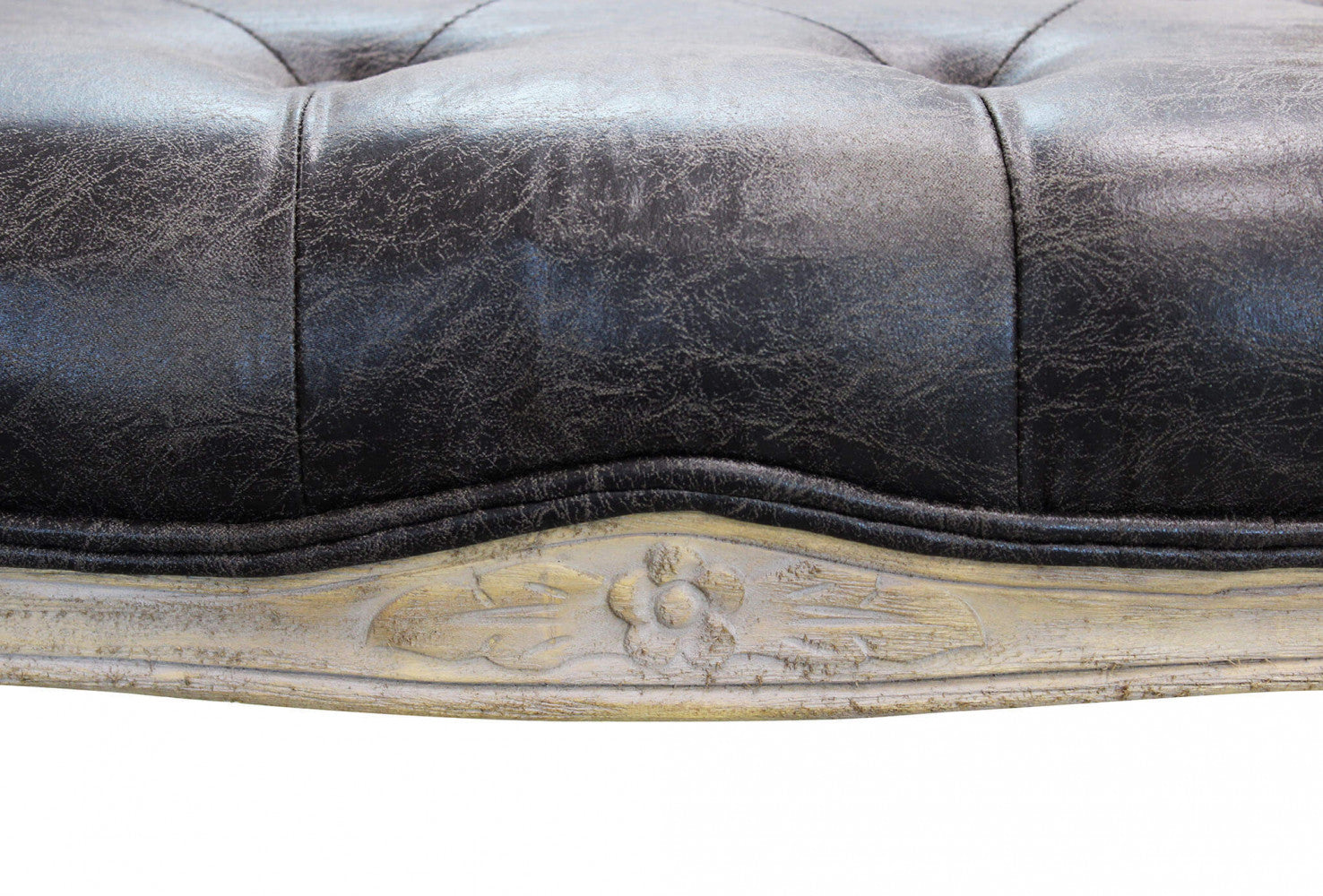 PANCA MISTY IN ECOPELLE VINTAGE GRIGIO. Dimensioni: cm 110 x 36 x 47 h.