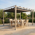 ASTORIA GAZEBO 3 x 4 TAUPE WITH GREY COVER. 180g GREY polyester cover, dove gray metal and aluminum frame. Garden furniture.
