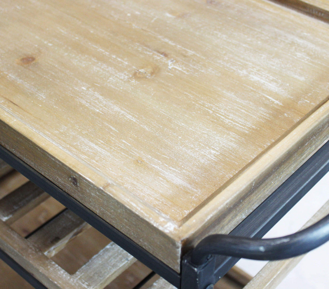 MOBILE CAMRON. Mobile in ferro e legno con 3 ripiani Dimensioni: cm 87,3 x 42,5 x 77 h.