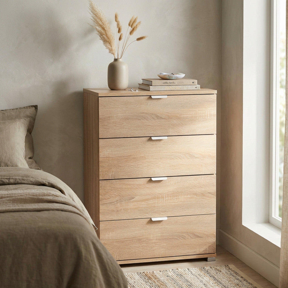 CASSETTIERA SAMOA 4 CASSETTI NATURALE. Dimensioni: cm 60 x 38 x 85 h.