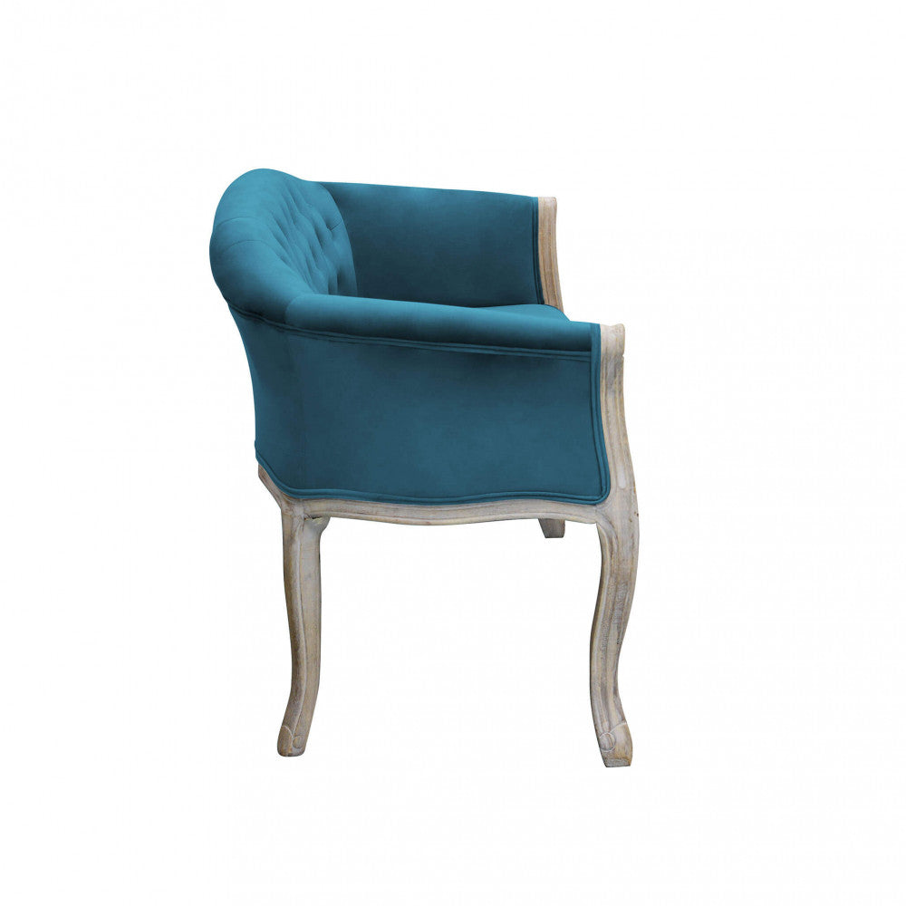 DIVANO COLEMAN IN VELLUTO BLU. Dimensioni: cm 107 x 61 x 70 h.
