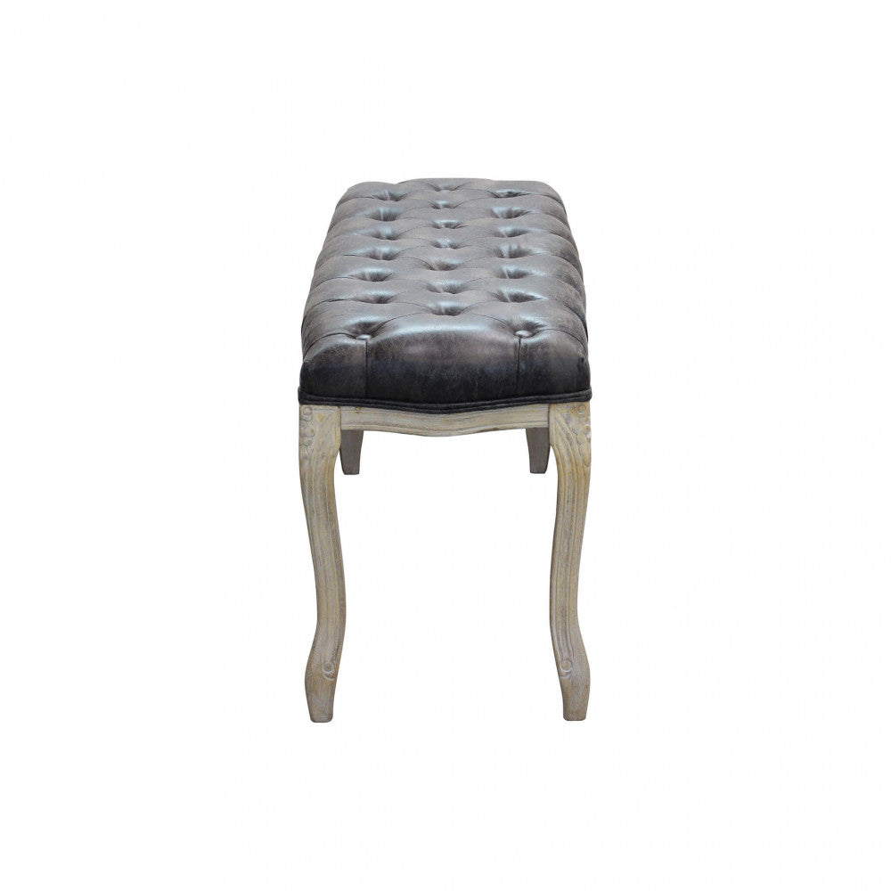 PANCA MISTY IN ECOPELLE VINTAGE GRIGIO. Dimensioni: cm 110 x 36 x 47 h.