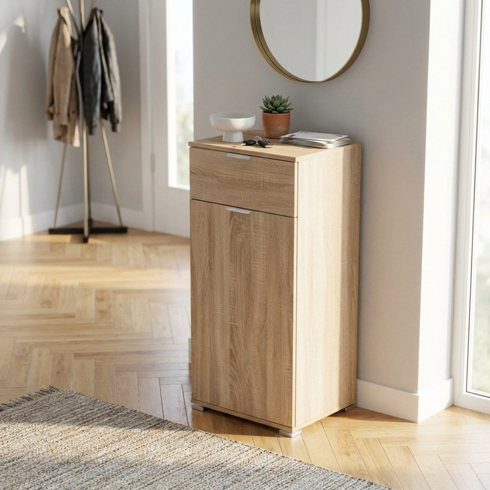 MOBILETTO BAKU CON 1 ANTA E 1 CASSETTO NATURALE. Dimensioni: cm 45 x 38 x 103 h.