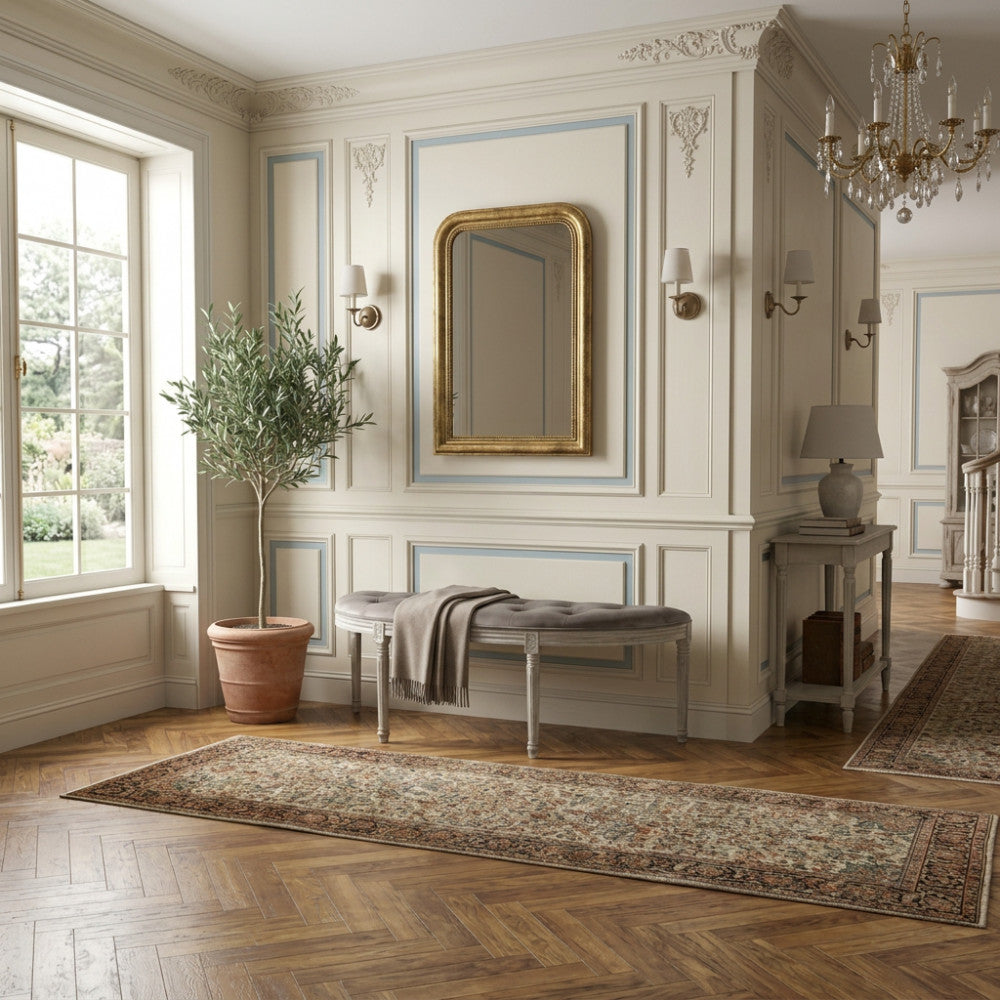 PANCA MARGI IN VELLUTO TAUPE. Dimensioni: cm 125 x 45 x 48 h.