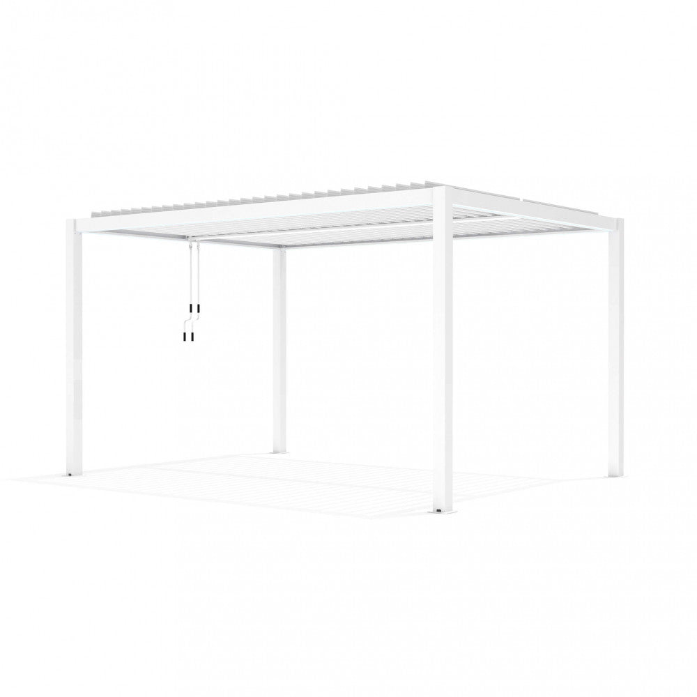 PERGOLA BIOCLIMATICA 3 X 4. Struttura in alluminio bianco o grigio scuro o marrone effetto legno frangisole orientabili a movimentazione manuale copertura a lamelle resistente a tutte le intemperie Dimensioni: m 3 x 4 x 2,5 h. Arredo Giardino