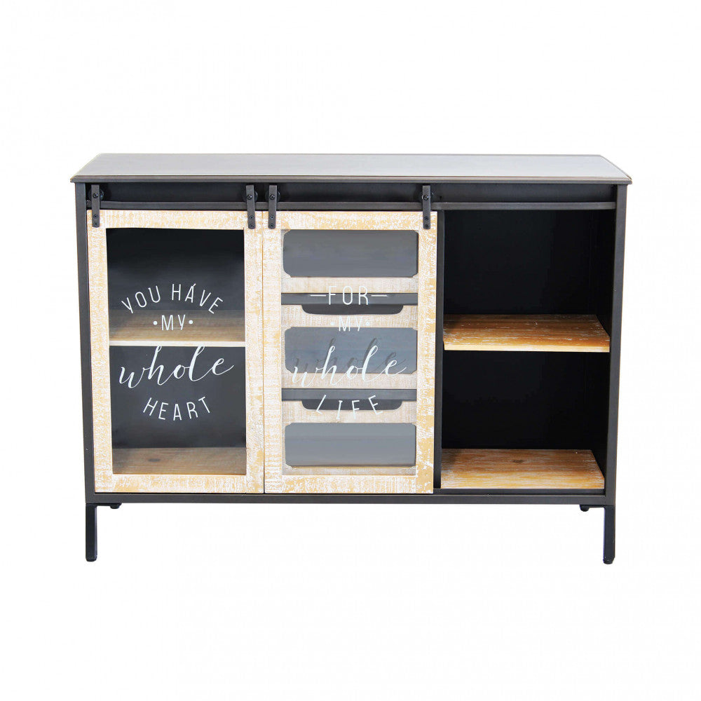 MOBILE IN FERRO FLORENT. Mobile con 2 ante e 3 cassetti Dimensioni: cm 108,5 x 38,5 x 79 h.