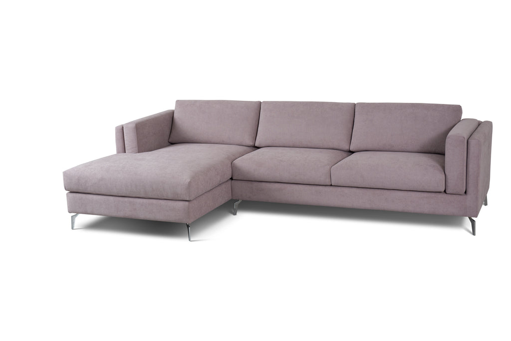 Divano Giotto 3 posti dx e penisola grande sx - 302 x 162 cm Rosa cipria