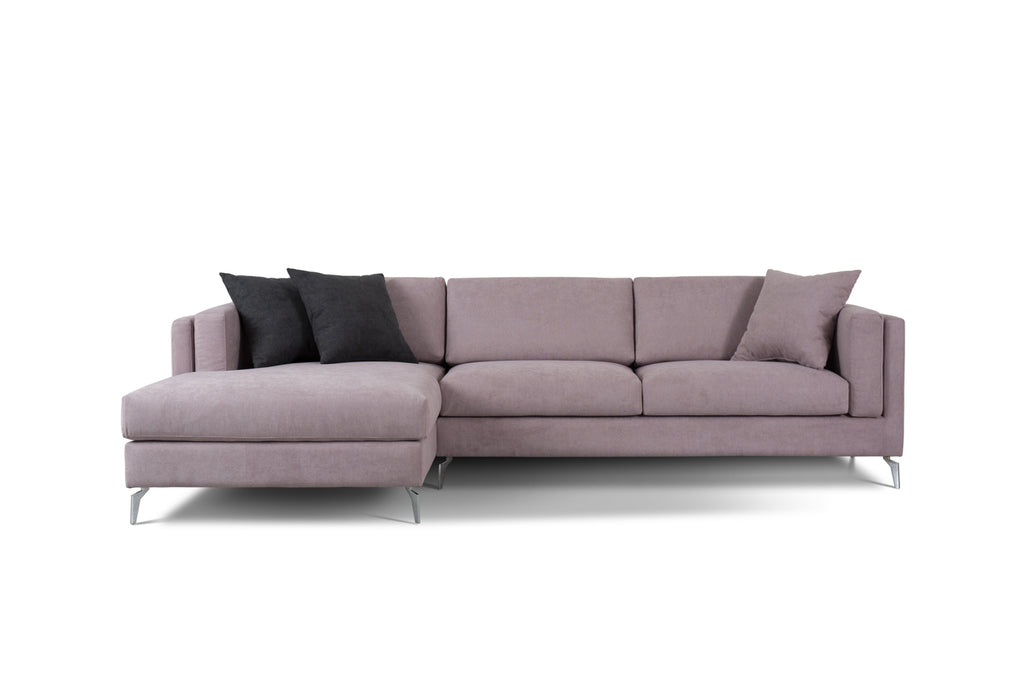 Divano Giotto 3 posti dx e penisola grande sx - 302 x 162 cm Rosa cipria