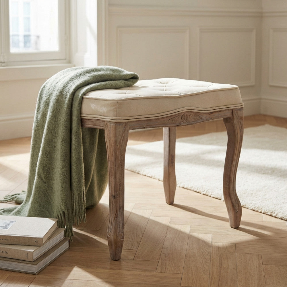 MARLY FABRIC STOOL. Dimensions: 50 x 36 x 47 cm h.