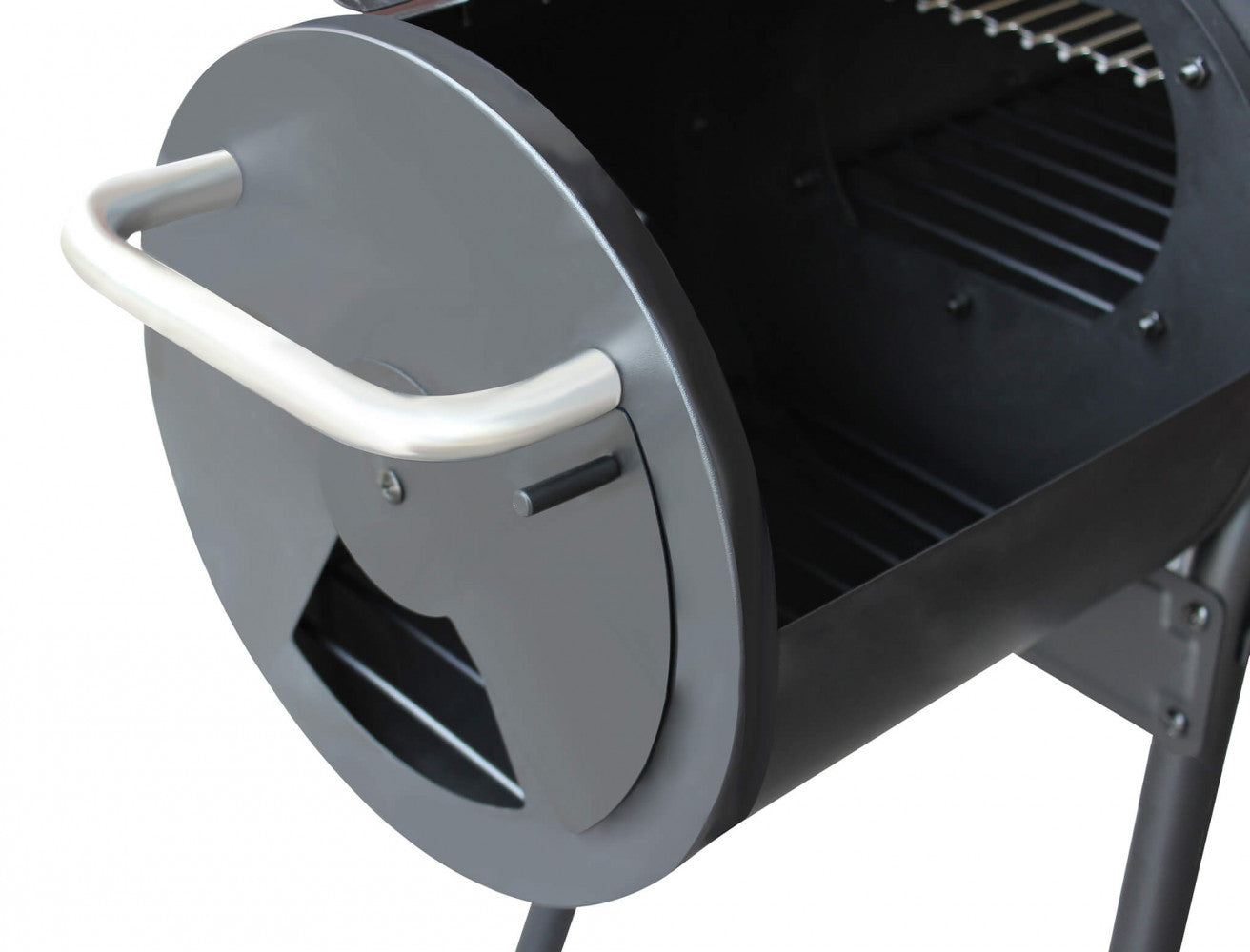 BARBECUE A CARBONELLA CON AFFUMICATORE KENTUCKY. Struttura in acciaio verniciato NERO Dimensioni: cm 110 x 64 x 113,5 h.