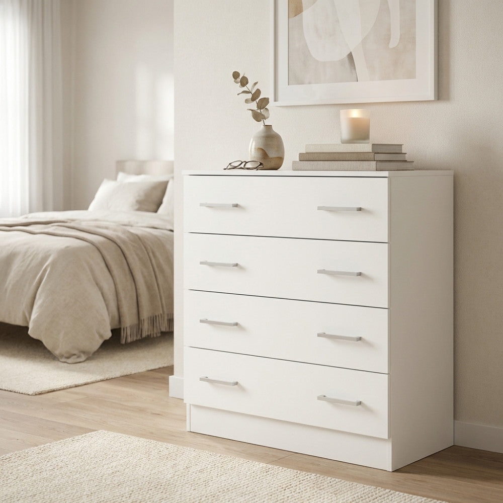 MOBILE SOLIVO 5 CASSETTI BIANCO E BIANCO. Dimensioni: cm 80 x 45 x 91 h.