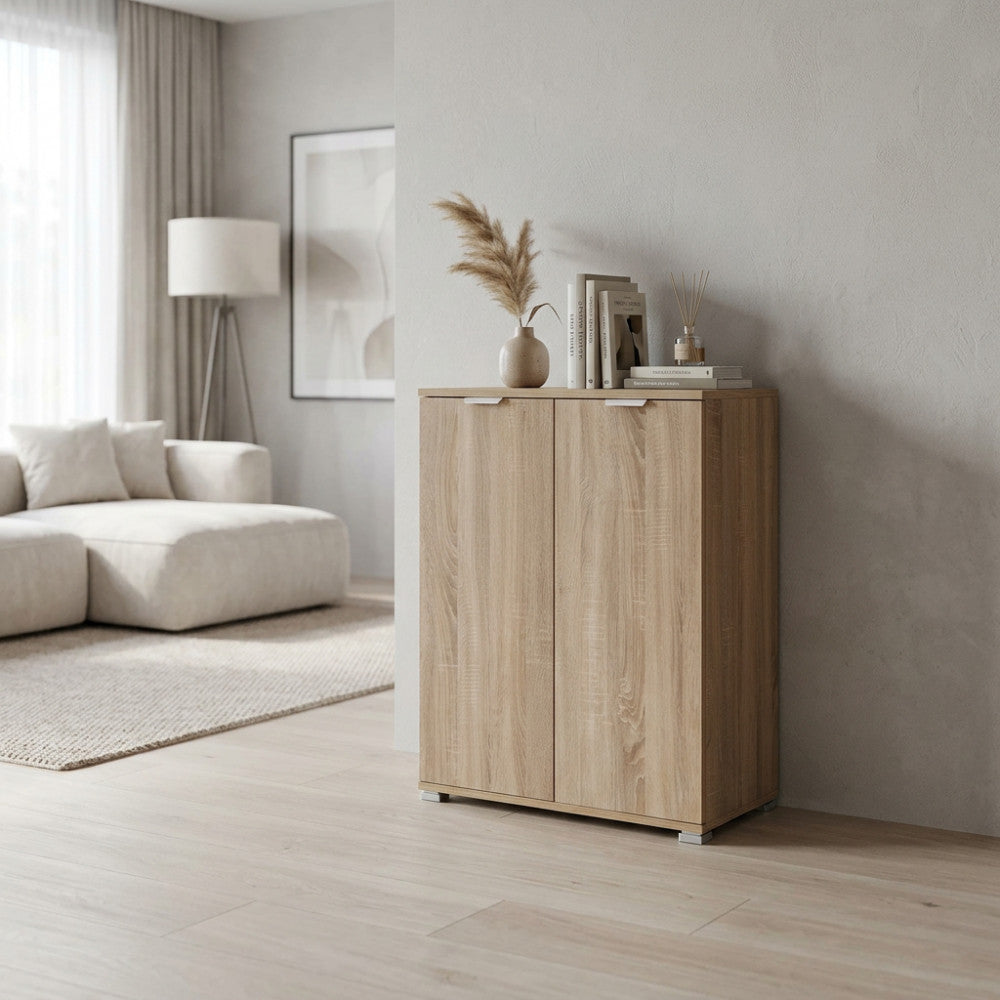 ARMADIETTO BORA 2 ANTE NATURALE. Dimensioni: cm 60 x 38 x 85 h.