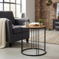 TAVOLINO ARKELL. Tavolino in ferro e legno Dimensioni: cm 56 x 56 x 66,5 h.