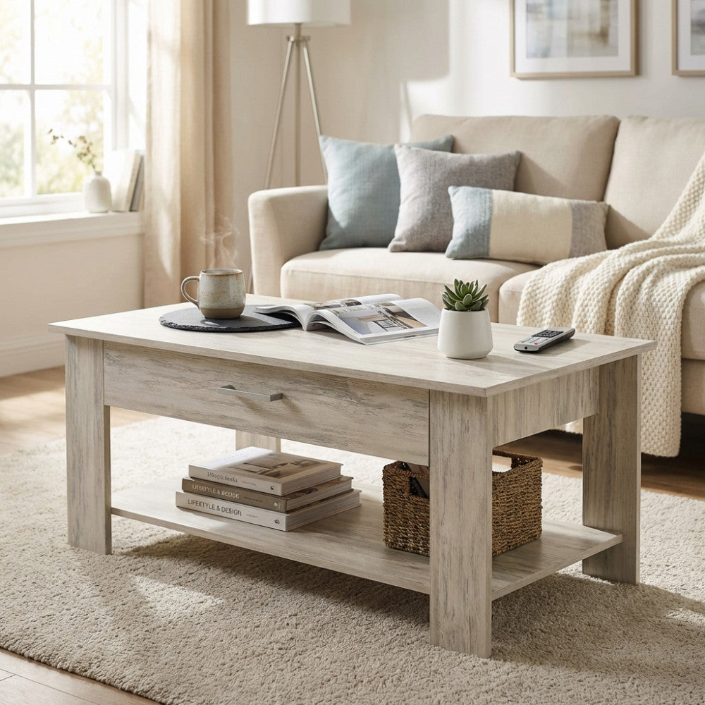 TAVOLINO SALOTTO MYRTO PINO CHIARO. Tavolino in legno PINO CHIARO Dimensioni: cm 110 x 60 x 44 h.