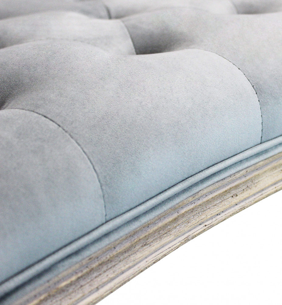 MADELYN BENCH IN GREY VELVET. Dimensions: 113 x 48 x 45/60 h cm.