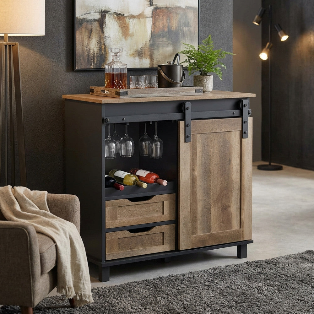 MOBILE IN LEGNO E FERRO YVAN. Mobile con 2 cassetti e 1 anta scorrevole in legno Dimensioni: cm 80 x 40 x 82 h.