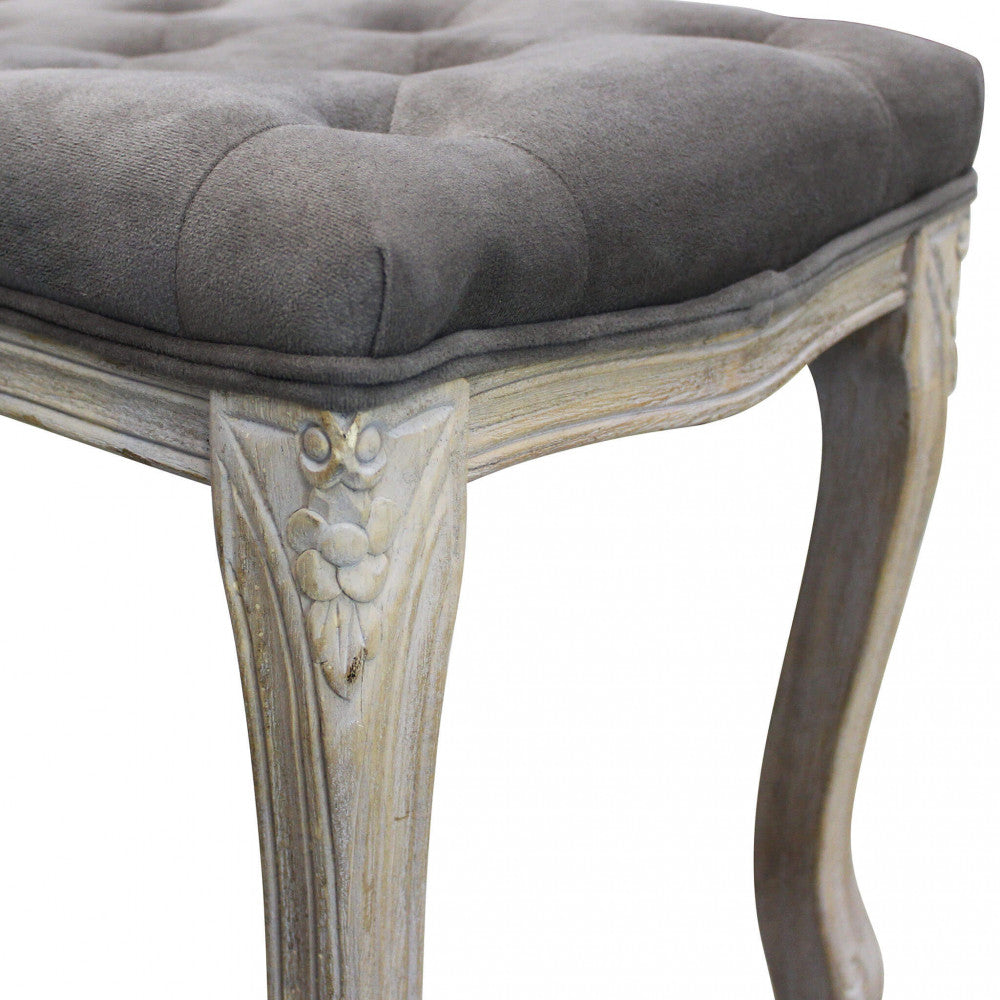 MISTY BENCH IN TAUPE VELVET. Dimensions: 110 x 36 x 47 h cm.
