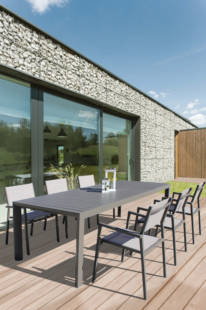 TAVOLO HOUSTON 135/180 X 70. Struttura in allumino ANTRACITE, TAUPE o BIANCA Dimensioni: cm 135/180 x 70 x 75 h. Arredo Giardino