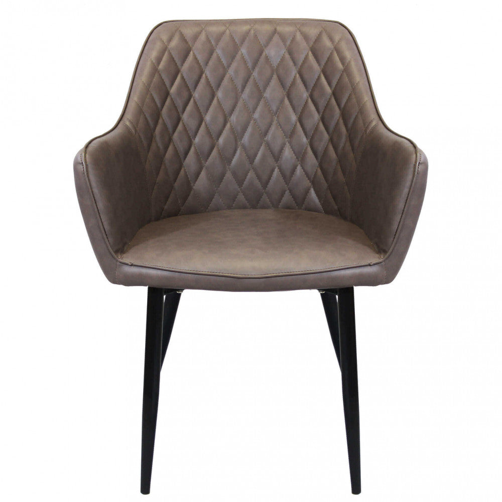 SEDIA SINDY IN ECOPELLE. Struttura in metallo seduta e schienale in ecopelle Dimensioni: cm 56 x 60 x 87 h.