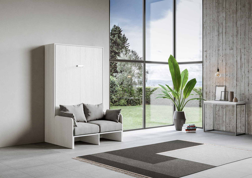 Letto a scomparsa 140 verticale Erbè Sofà Bianco Frassino