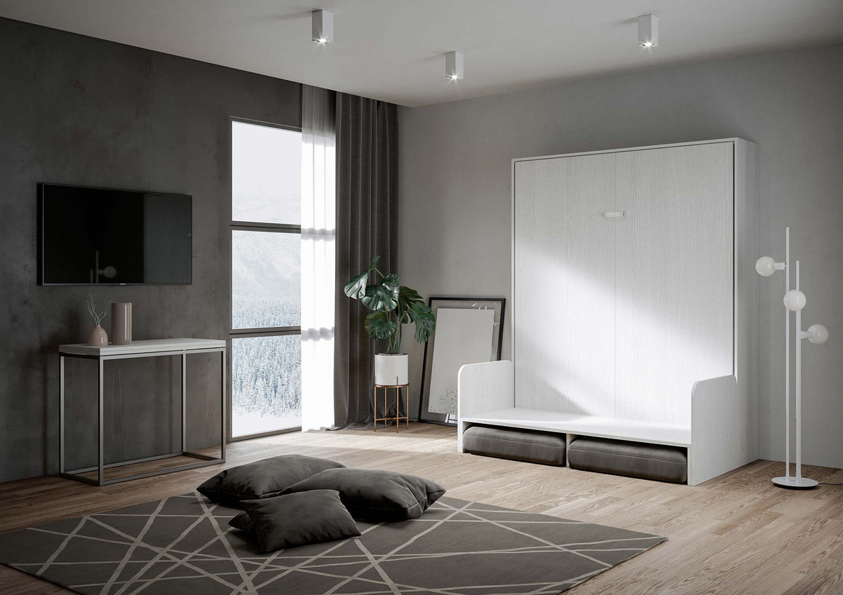 Letto a scomparsa 160 verticale Erbè Sofà Bianco Frassino