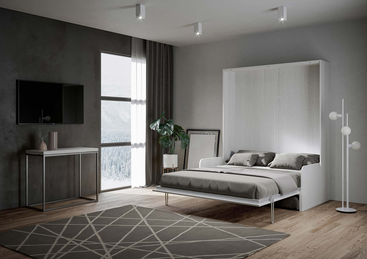 Letto a scomparsa 160 verticale Erbè Sofà Bianco Frassino