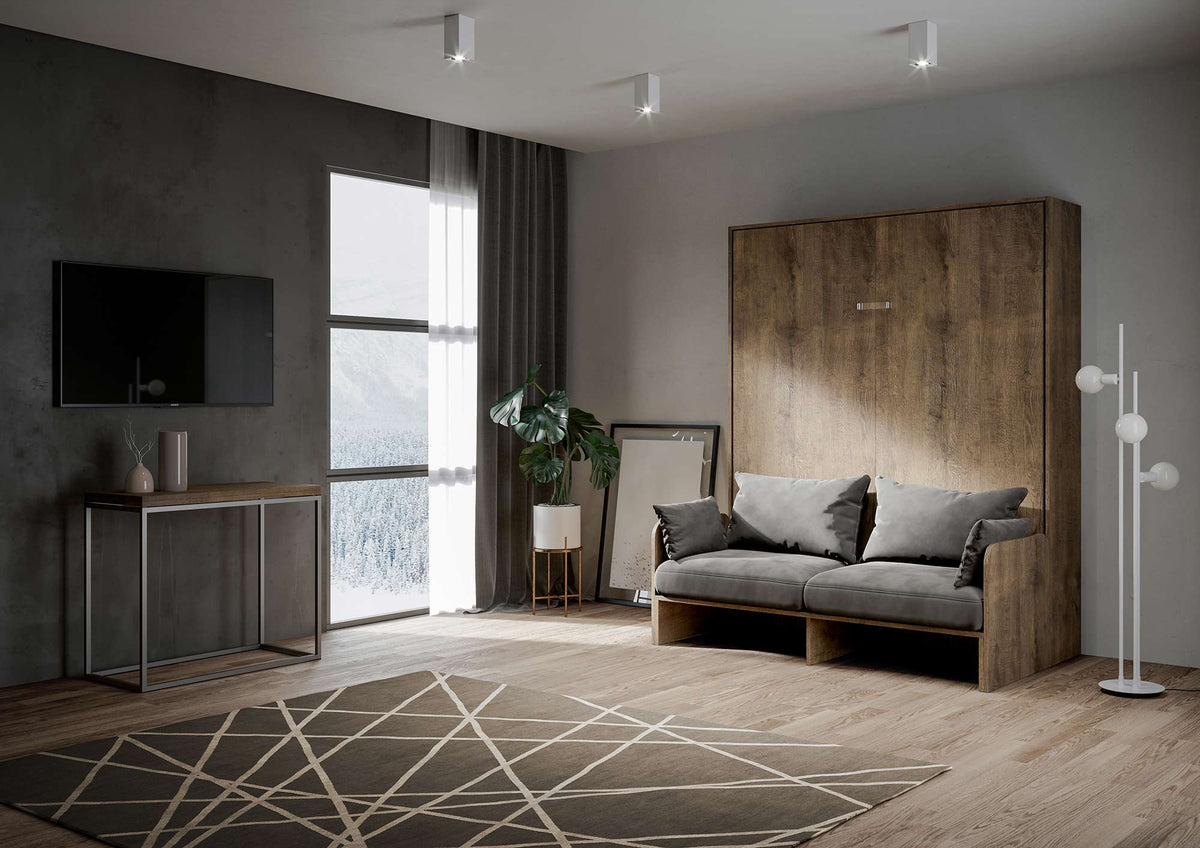 Letto a scomparsa 160 verticale Erbè Sofà Noce
