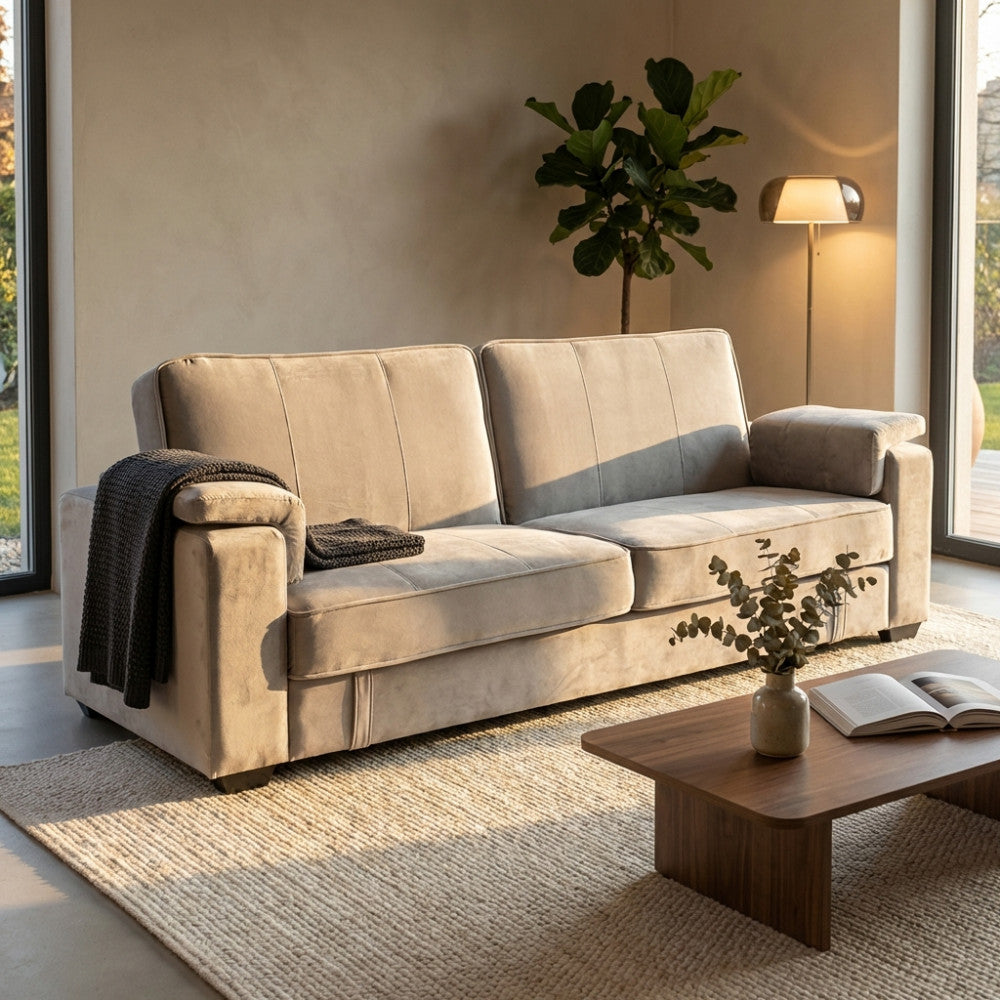 DIVANO LETTO DARELL. Dimensioni: D.228x85x89/DL.228x111x42.