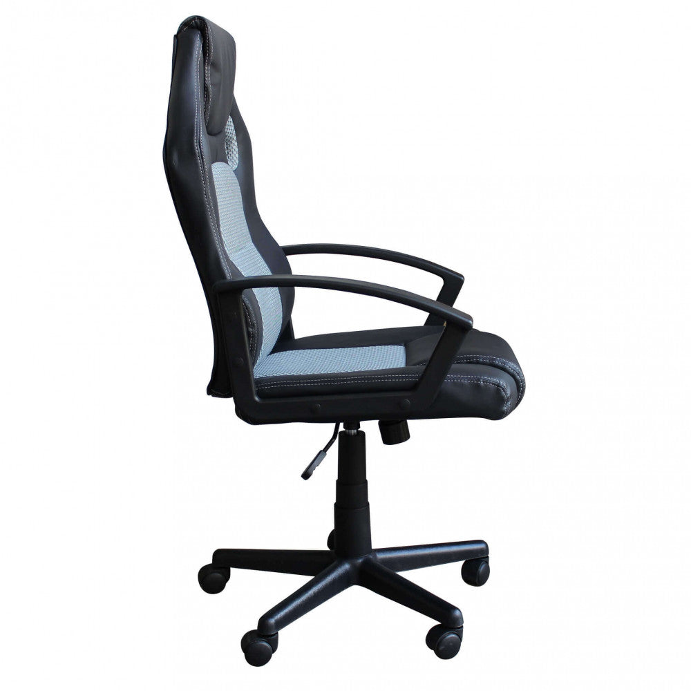 UNCHARTED GREY AND BLACK GAMING CHAIR. Dimensions: 61 x 65 x 104-113.5 cm.