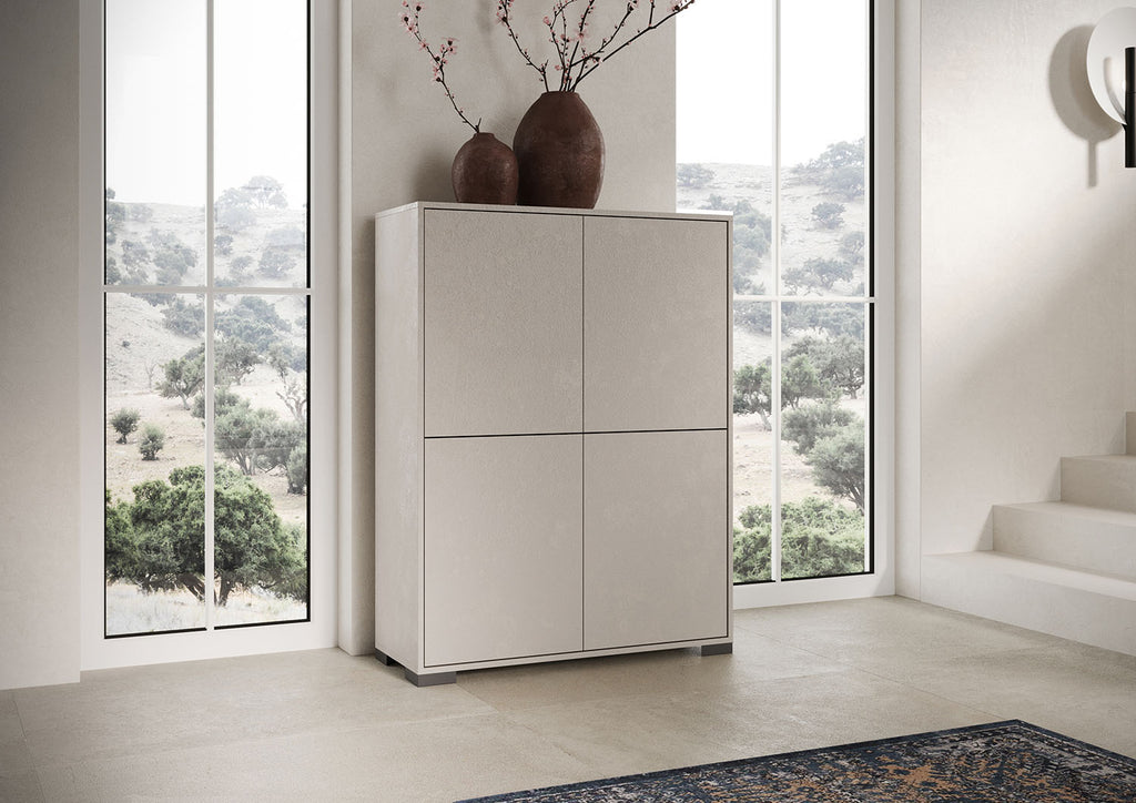 Credenza alta 4 ante 90x35x120 cm Ladinia cashmere