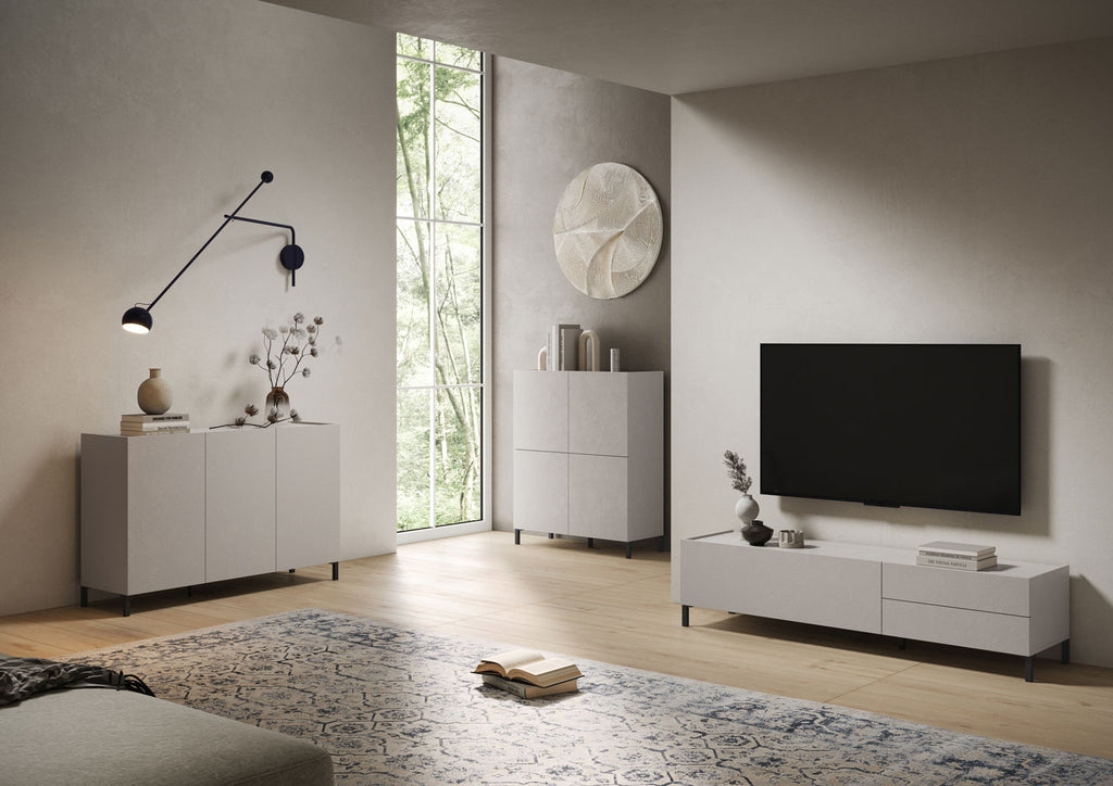 Madia 3 ante/4 cassetti 174x40x84 cm Valzella cashmere