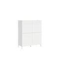 Credenza alta 4 ante 90x35x110 cm Valzella bianco lucido