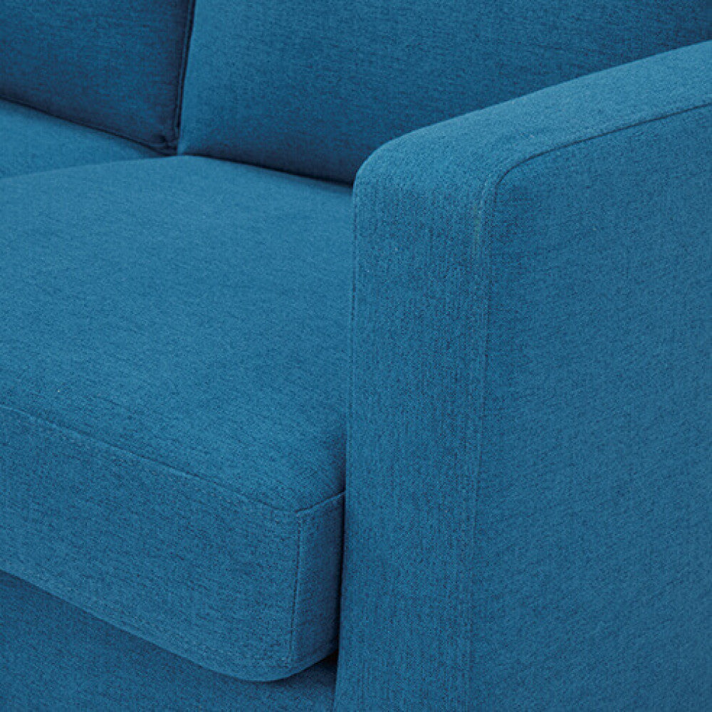 RAMSEY 2-SEATER SOFA. LIGHT GREY or DARK GREY or BLUE or BEIGE sofa with polypropylene legs. Dimensions: 137 x 73 x 82 h cm.
