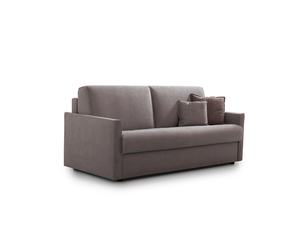 Divano letto Lampo con materasso H 16 sfoderabile in tessuto easy wash in poliestere profilo New Bronx Grigio