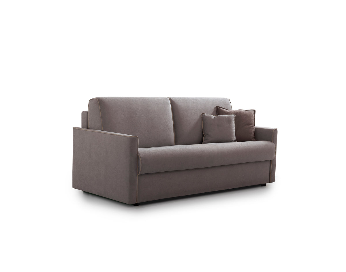 Divano letto Lampo con materasso H 16 sfoderabile in tessuto easy wash in poliestere profilo New Bronx Grigio