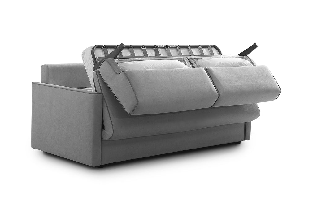 Divano letto Lampo con materasso H 16 sfoderabile in tessuto easy wash in poliestere profilo New Bronx Grigio