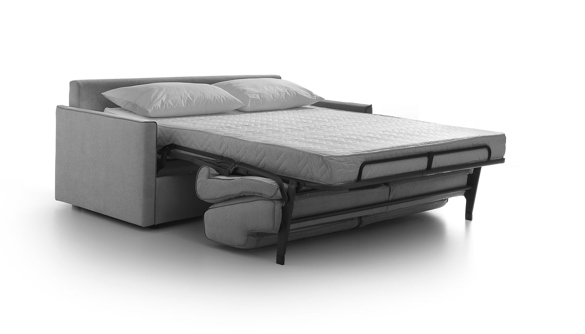 Divano letto Lampo con materasso H 16 sfoderabile in tessuto easy wash in poliestere profilo New Bronx Grigio