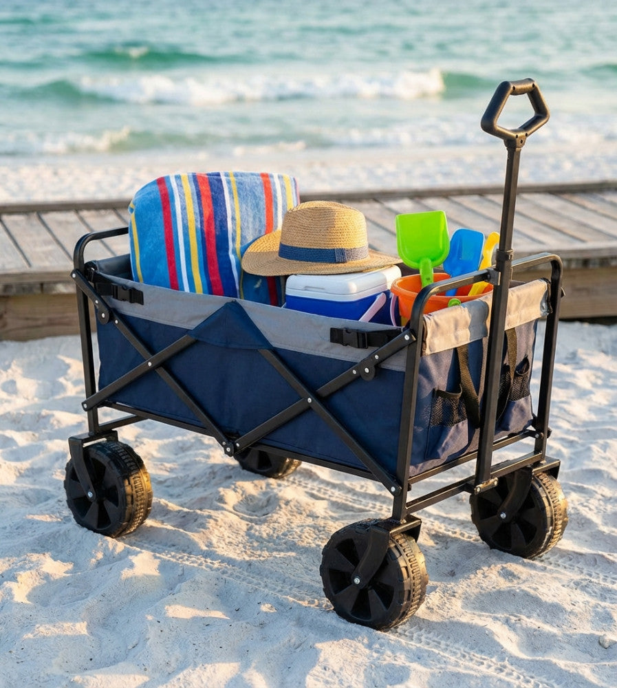 PACIFIC TROLLEY. Metal frame, 600D GREY Oxford fabric, max. load capacity 80 kg, 21 x 8.5 cm wheels. Dimensions: 125 x 60 x 99 cm.